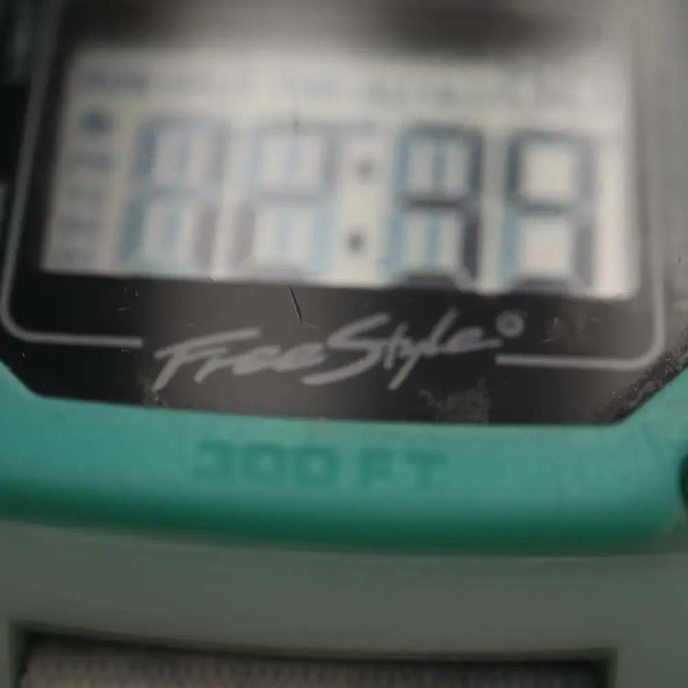 Freestyle Shark Clip Digital Watch 38mm Light Blue Nylon Strap with New Battery